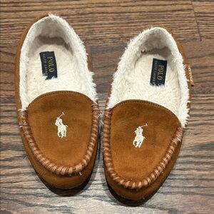 Polo by Ralph Lauren Tan Suede Kids Loafers Size 6